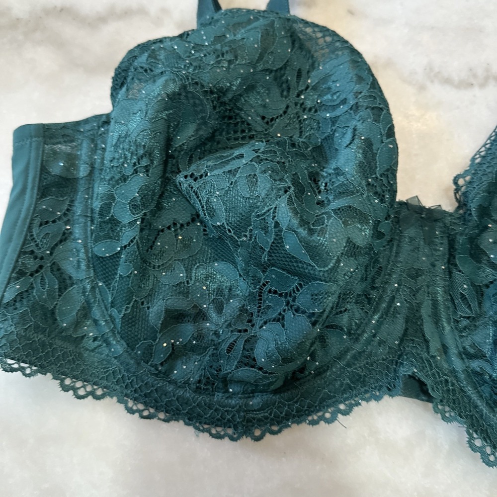Torrid NWT Full Coverage Unlined Lace Bra Size 44DD Emerald Green - Picture 4 of 11
